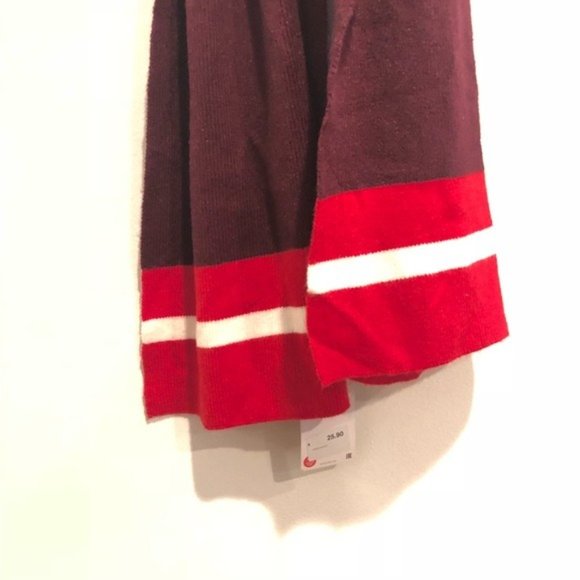 Rare Zara size medium scarf burgandy and red white - Picture 3 of 8